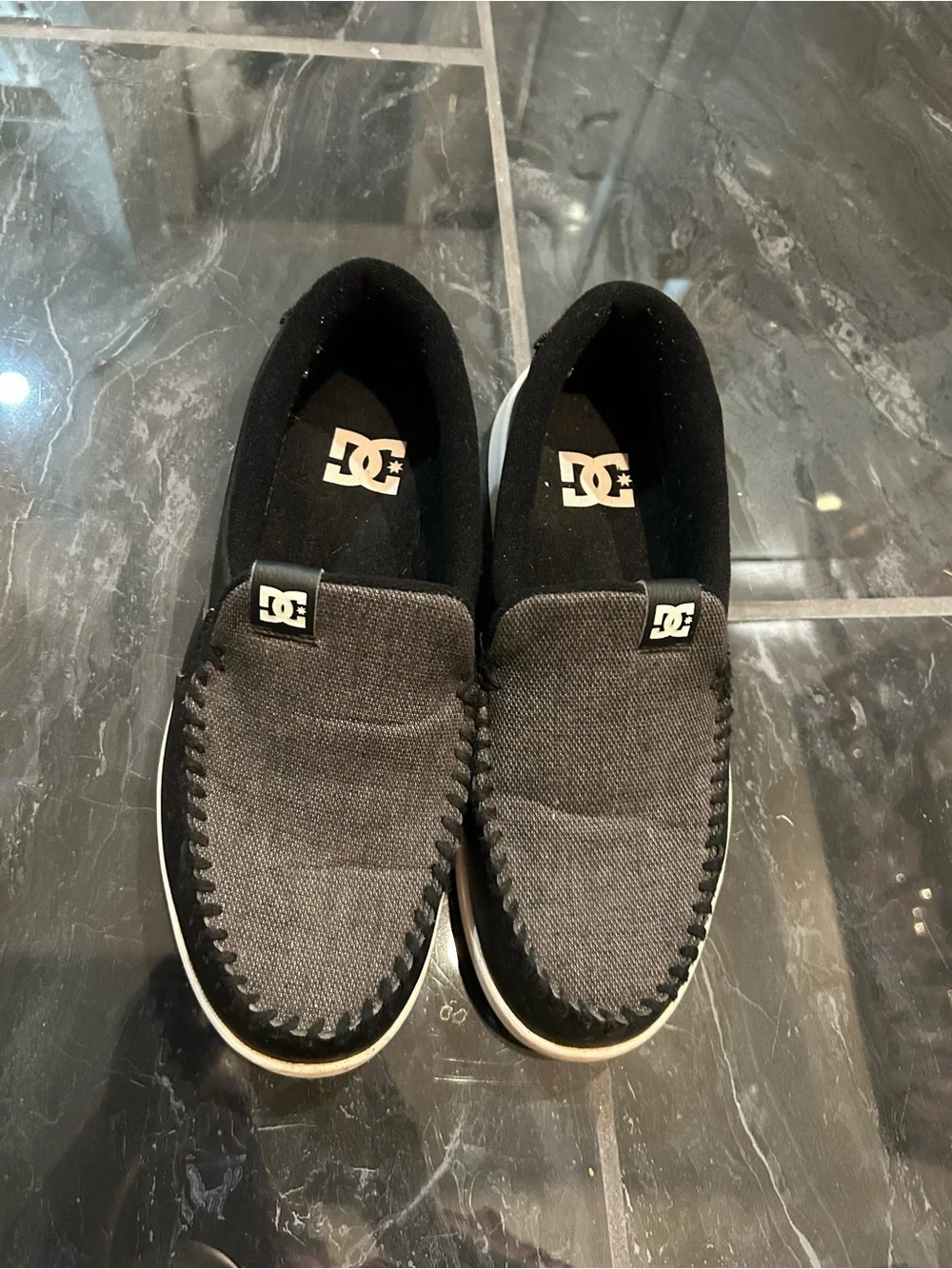 DC Men’s Black & Gray Slip-On Loafers